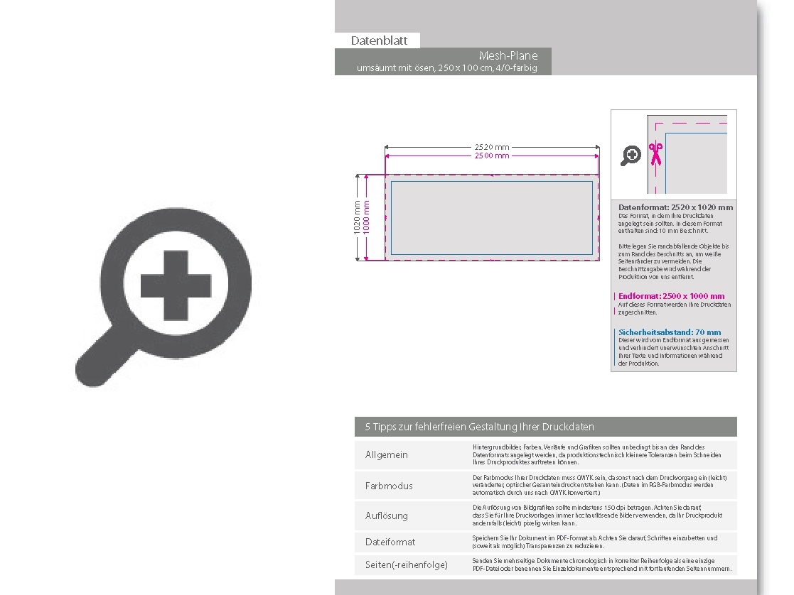 Product Bild hochwertige_mesh-plane_250_x_100_cm__4_0-farbig_bedruckt__ums__umt_+___sen_im_abstand_von_50_cm_links_und_rechts