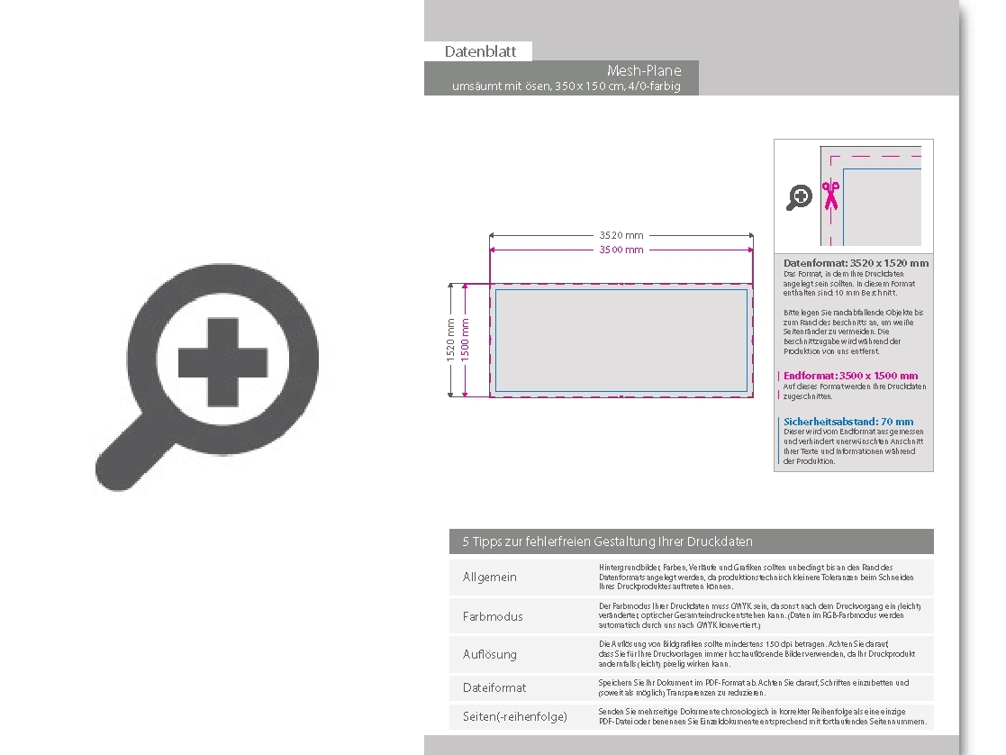 Product Bild hochwertige_mesh-plane_350_x_150_cm__4_0-farbig_bedruckt__ums__umt_+___sen_im_abstand_von_50_cm_oben_und_unten